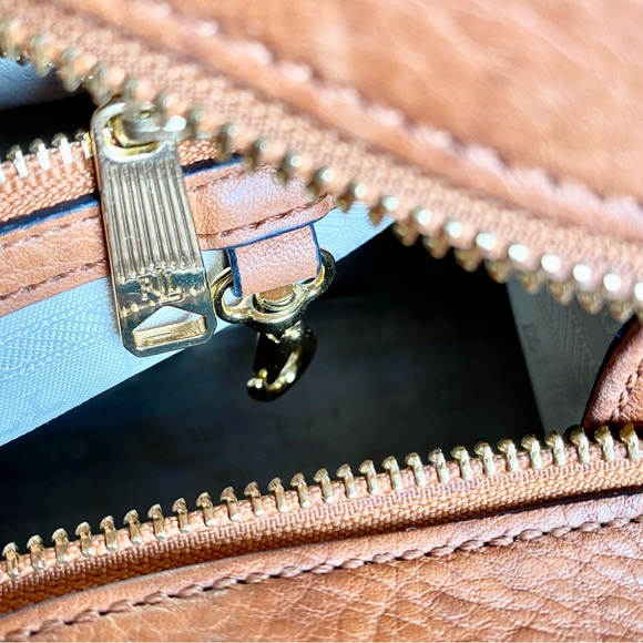Vintage Ralph Lauren Caramel handbag old money gold hardware - Picture 8 of 14